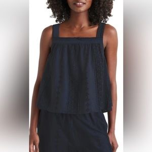 NWOT Splendid Aubrey Square Neck Navy Tank Size X-Large